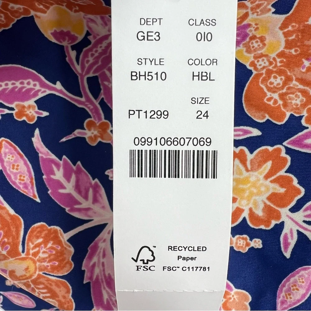 J Crew NWT Halter Cutout One-piece Swimsuit in Painted Block Print size 24